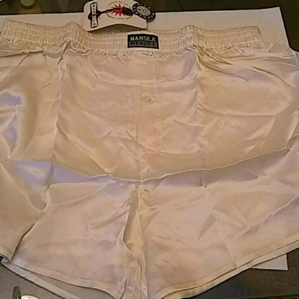 White Silk Boxer Mansilk